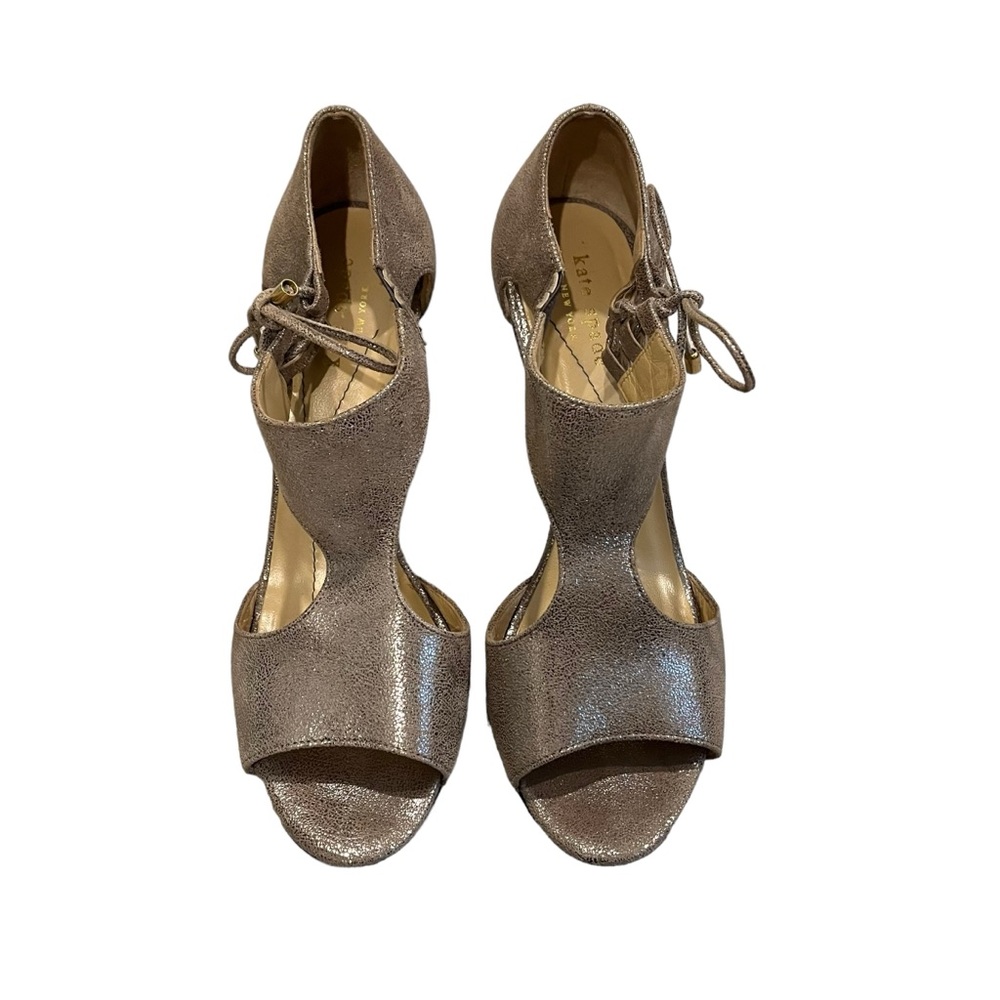 Kate Spade New York Cate Antracite Crinkle Leather Pumps, Sz 8 - Picture 3 of 15